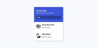 Live User Filter